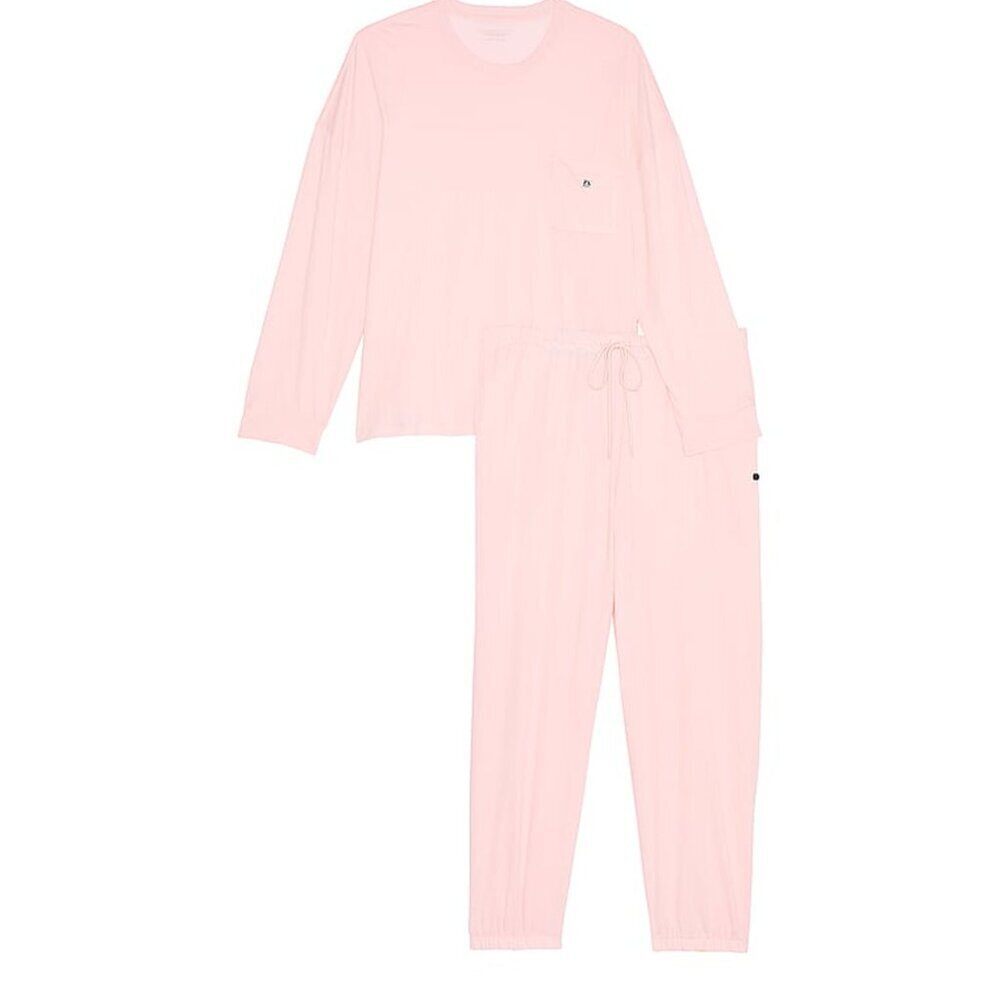 New! Victoria’s Secret Angel Pink 100% Cotton Long Pajama Set Small 54085